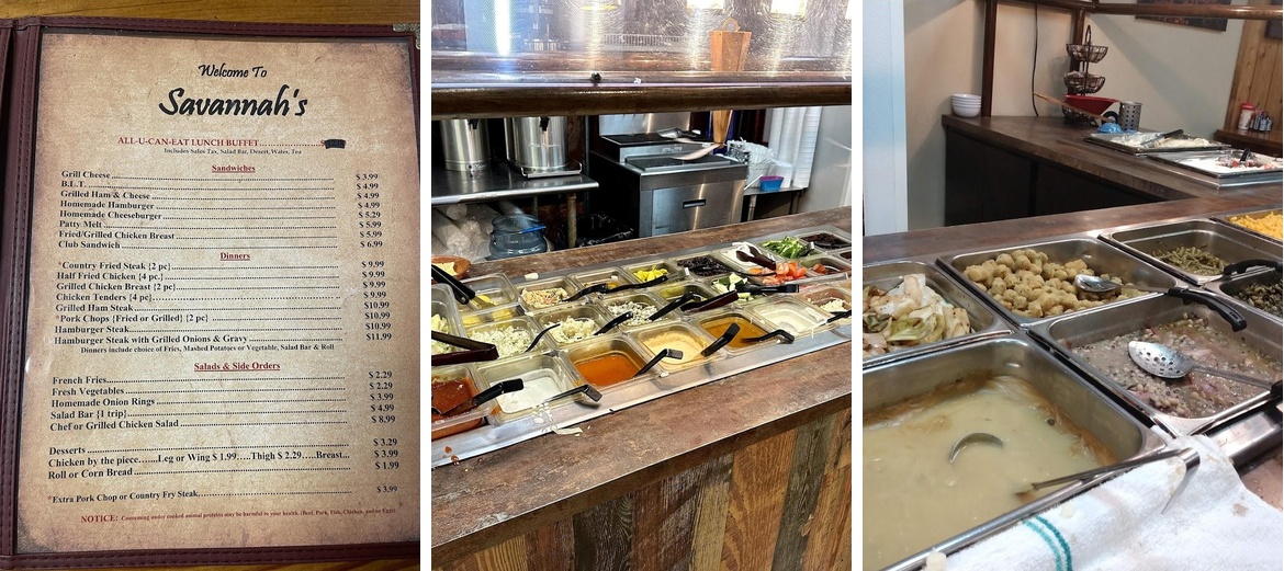 Savannah's Country Buffet Menu
